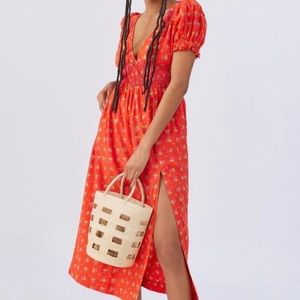 Urban outfitters red dress with cherries